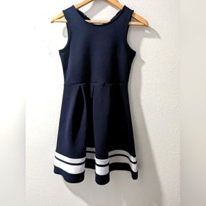 BGBG girls size 12... Navy with white stripe wide bottom aline dress